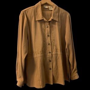 Koret Petite blouse and pant set, size XL, 97% polyester 3% spandex.